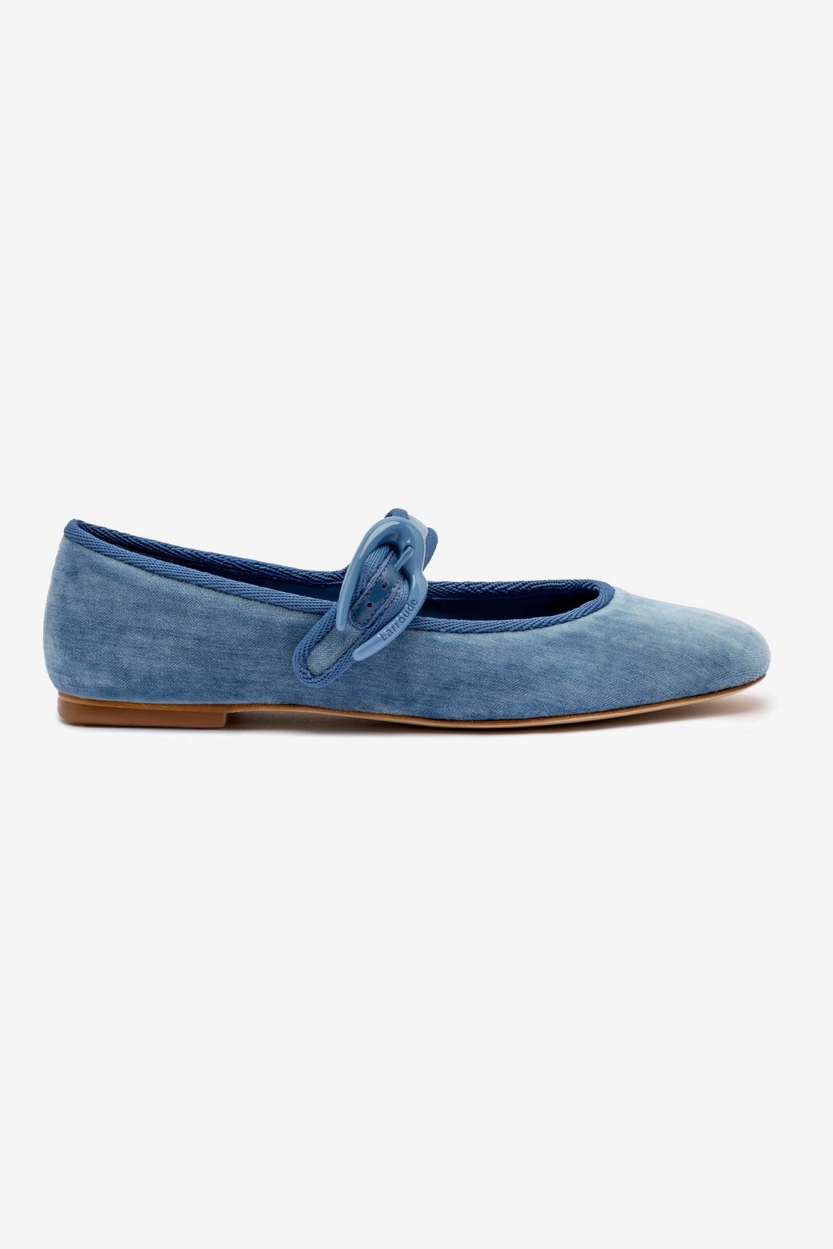 Flexible Strap Verona Ballet Flat In French Blue Velvet