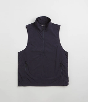 Light Outdoor Layer Weatherproof Technology Snow Peak Nylon Tussah Utility Storage Vest - Navy